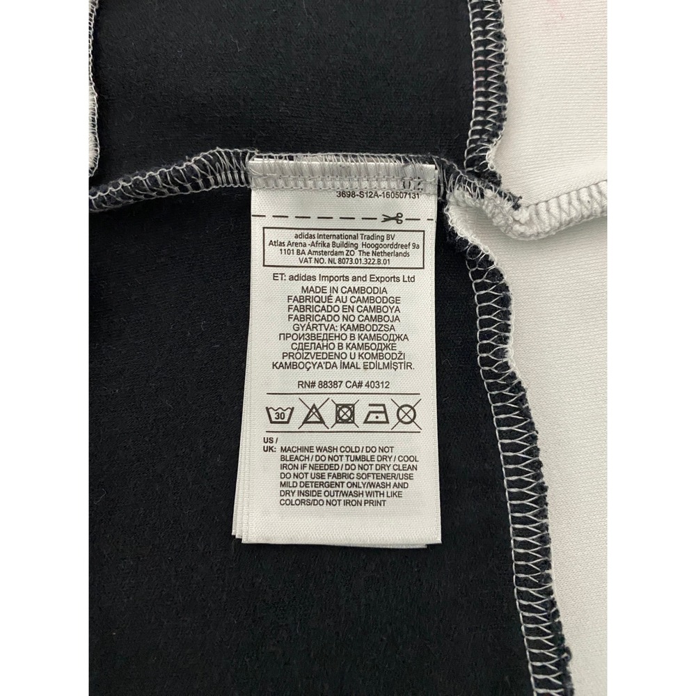 Adidas Originals AY8599 Three Stripes Cropped Sweatshirt Womens L Grey Black - Picture 6 of 9